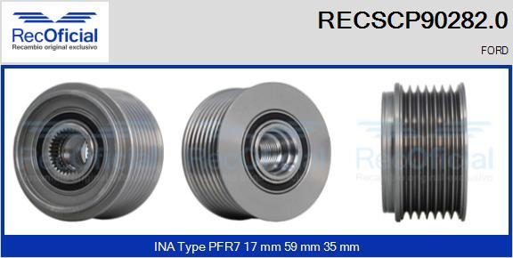 RECOFICIAL RECSCP90282.0 - Piedziņas skriemelis, Ģenerators adetalas.lv