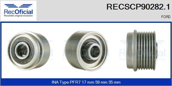 RECOFICIAL RECSCP90282.1 - Piedziņas skriemelis, Ģenerators adetalas.lv