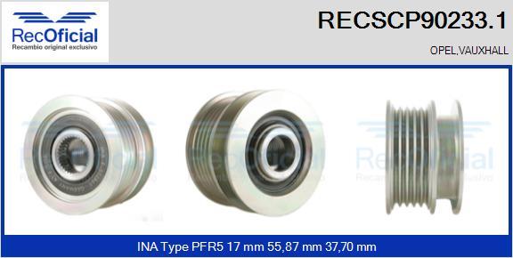 RECOFICIAL RECSCP90233.1 - Piedziņas skriemelis, Ģenerators adetalas.lv