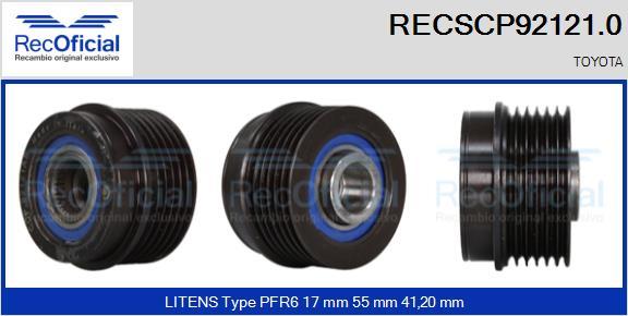 RECOFICIAL RECSCP92121.0 - Piedziņas skriemelis, Ģenerators adetalas.lv