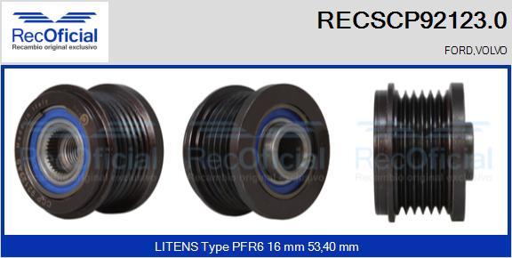 RECOFICIAL RECSCP92123.0 - Piedziņas skriemelis, Ģenerators adetalas.lv