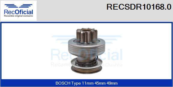 RECOFICIAL RECSDR10168.0 - Zobrats, Starteris adetalas.lv