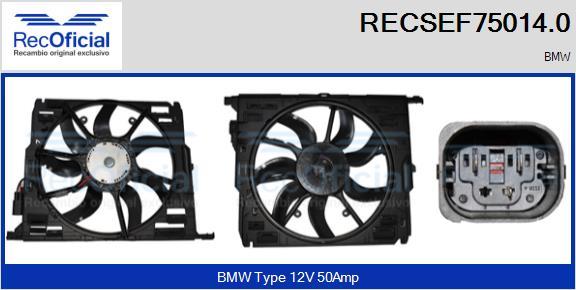 RECOFICIAL RECSEF75014.0 - Elektromotors, Dzes. sist. radiatora ventilators adetalas.lv