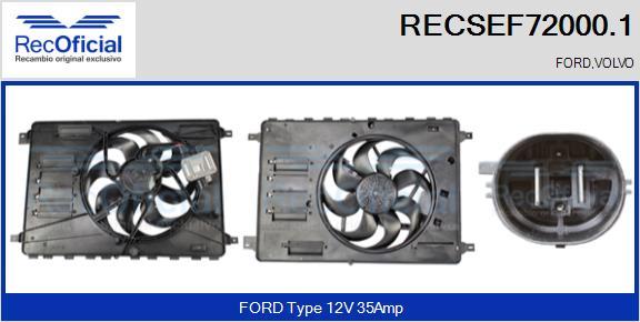 RECOFICIAL RECSEF72000.1 - Elektromotors, Dzes. sist. radiatora ventilators adetalas.lv