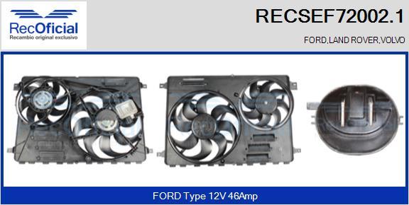 RECOFICIAL RECSEF72002.1 - Elektromotors, Dzes. sist. radiatora ventilators adetalas.lv