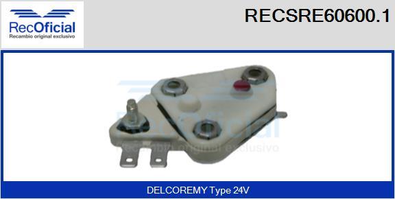 RECOFICIAL RECSRE60600.1 - Ģeneratora sprieguma regulators adetalas.lv