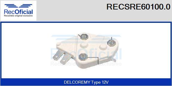 RECOFICIAL RECSRE60100.0 - Ģeneratora sprieguma regulators adetalas.lv