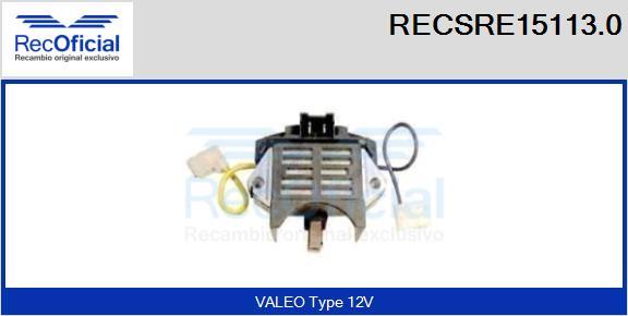 RECOFICIAL RECSRE15113.0 - Ģeneratora sprieguma regulators adetalas.lv