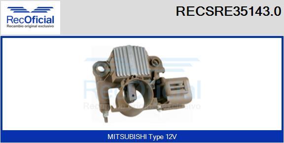 RECOFICIAL RECSRE35143.0 - Ģeneratora sprieguma regulators adetalas.lv