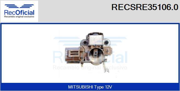 RECOFICIAL RECSRE35106.0 - Ģeneratora sprieguma regulators adetalas.lv