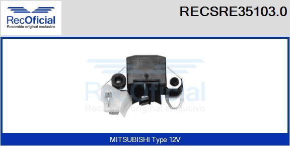 RECOFICIAL RECSRE35103.0 - Ģeneratora sprieguma regulators adetalas.lv