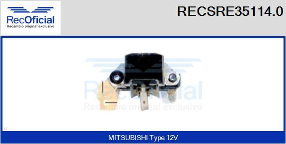 RECOFICIAL RECSRE35114.0 - Ģeneratora sprieguma regulators adetalas.lv