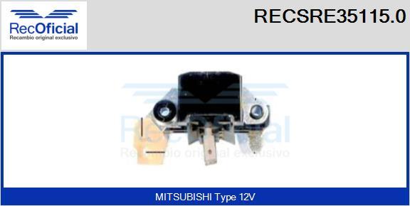 RECOFICIAL RECSRE35115.0 - Ģeneratora sprieguma regulators adetalas.lv