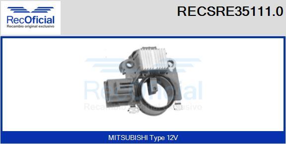 RECOFICIAL RECSRE35111.0 - Ģeneratora sprieguma regulators adetalas.lv