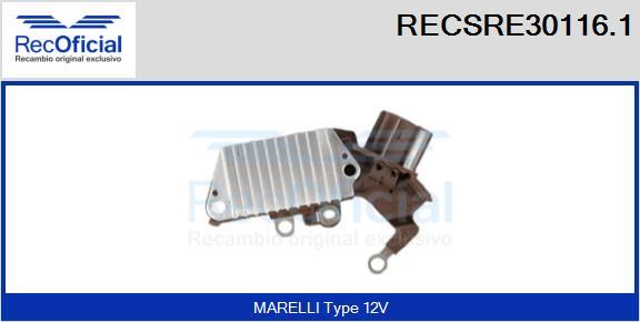 RECOFICIAL RECSRE30116.1 - Ģeneratora sprieguma regulators adetalas.lv