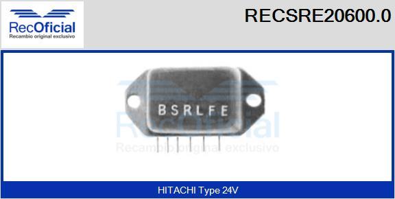 RECOFICIAL RECSRE20600.0 - Ģeneratora sprieguma regulators adetalas.lv