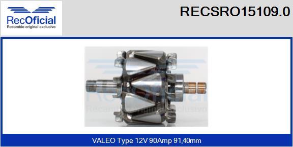 RECOFICIAL RECSRO15109.0 - Rotors, Ģenerators adetalas.lv