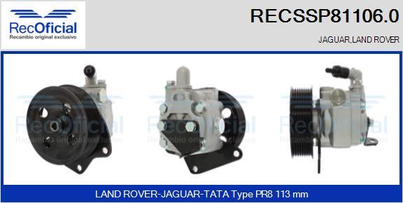 RECOFICIAL RECSSP81106.0 - Hidrosūknis, Stūres iekārta adetalas.lv
