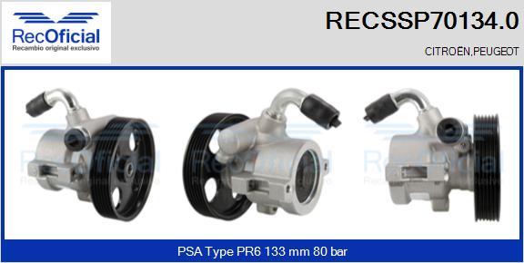 RECOFICIAL RECSSP70134.0 - Hidrosūknis, Stūres iekārta adetalas.lv