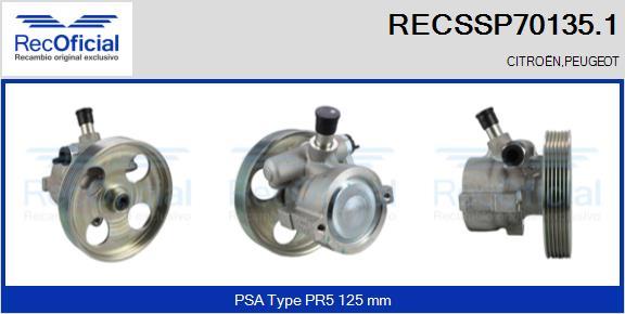 RECOFICIAL RECSSP70135.1 - Hidrosūknis, Stūres iekārta adetalas.lv