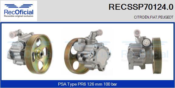 RECOFICIAL RECSSP70124.0 - Hidrosūknis, Stūres iekārta adetalas.lv