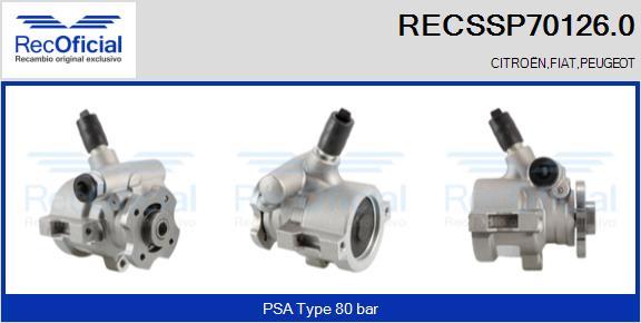 RECOFICIAL RECSSP70126.0 - Hidrosūknis, Stūres iekārta adetalas.lv