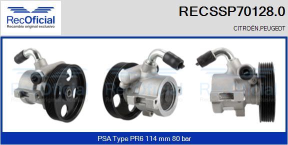 RECOFICIAL RECSSP70128.0 - Hidrosūknis, Stūres iekārta adetalas.lv