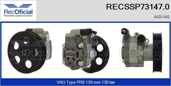 RECOFICIAL RECSSP73147.0 - Hidrosūknis, Stūres iekārta adetalas.lv