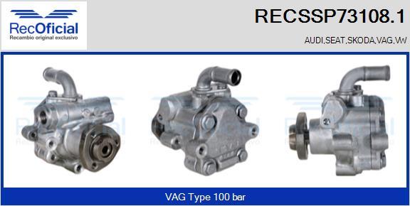 RECOFICIAL RECSSP73108.1 - Hidrosūknis, Stūres iekārta adetalas.lv