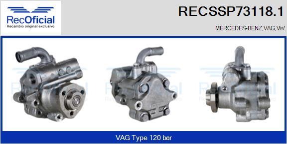 RECOFICIAL RECSSP73118.1 - Hidrosūknis, Stūres iekārta adetalas.lv