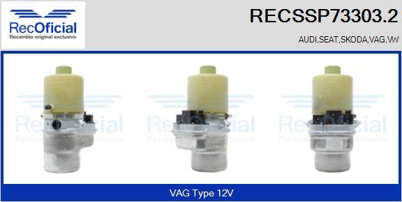 RECOFICIAL RECSSP73303.2 - Hidrosūknis, Stūres iekārta adetalas.lv