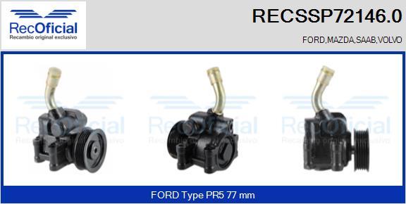 RECOFICIAL RECSSP72146.0 - Hidrosūknis, Stūres iekārta adetalas.lv