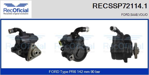 RECOFICIAL RECSSP72114.1 - Hidrosūknis, Stūres iekārta adetalas.lv