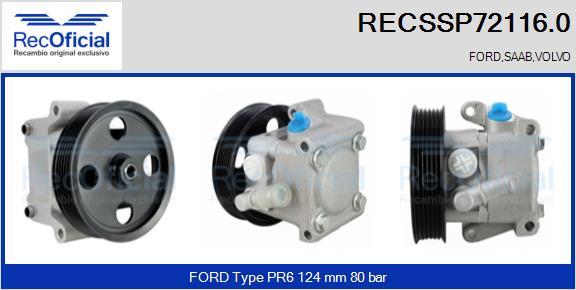 RECOFICIAL RECSSP72116.0 - Hidrosūknis, Stūres iekārta adetalas.lv