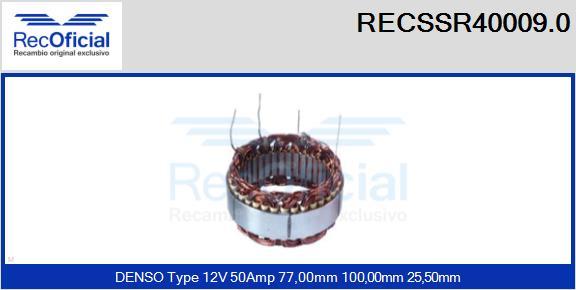 RECOFICIAL RECSSR40009.0 - Stators, Ģenerators adetalas.lv