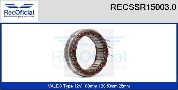 RECOFICIAL RECSSR15003.0 - Stators, Ģenerators adetalas.lv