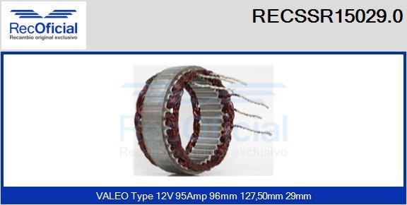 RECOFICIAL RECSSR15029.0 - Stators, Ģenerators adetalas.lv