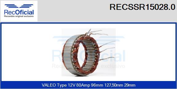 RECOFICIAL RECSSR15028.0 - Stators, Ģenerators adetalas.lv