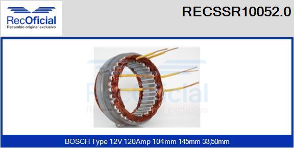 RECOFICIAL RECSSR10052.0 - Stators, Ģenerators adetalas.lv