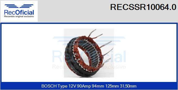 RECOFICIAL RECSSR10064.0 - Stators, Ģenerators adetalas.lv