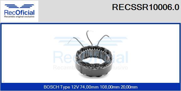 RECOFICIAL RECSSR10006.0 - Stators, Ģenerators adetalas.lv