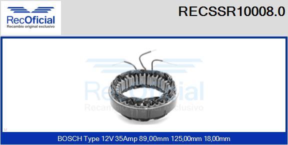 RECOFICIAL RECSSR10008.0 - Stators, Ģenerators adetalas.lv