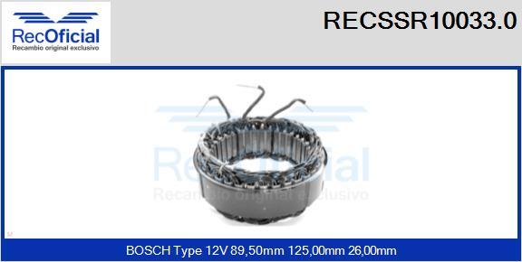 RECOFICIAL RECSSR10033.0 - Stators, Ģenerators adetalas.lv