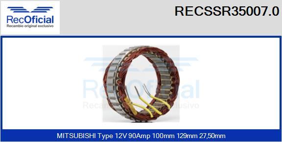 RECOFICIAL RECSSR35007.0 - Stators, Ģenerators adetalas.lv