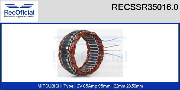 RECOFICIAL RECSSR35016.0 - Stators, Ģenerators adetalas.lv