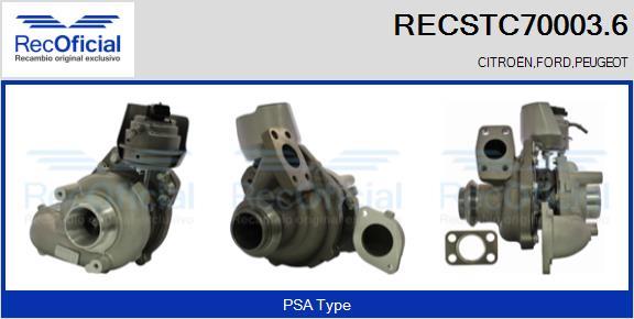 RECOFICIAL RECSTC70003.6 - Kompresors, Turbopūte adetalas.lv