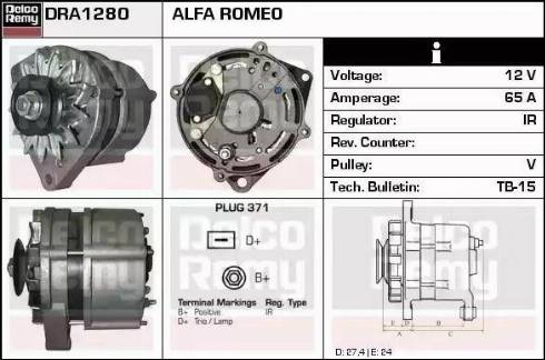 Remy DRA1280 - Ģenerators adetalas.lv