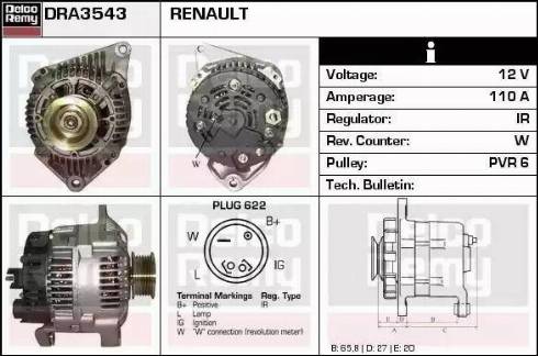 Remy DRA3543 - Ģenerators adetalas.lv