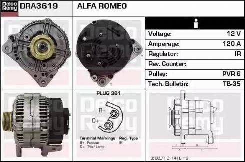 Remy DRA3619 - Ģenerators adetalas.lv