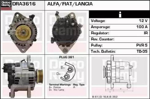 Remy DRA3616 - Ģenerators adetalas.lv